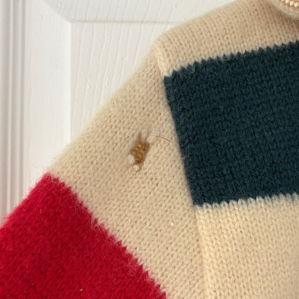 Vintage 1970s L.L. Bean Vintage Multicolor Striped Zip-Up sweater - Picture 4 of 9